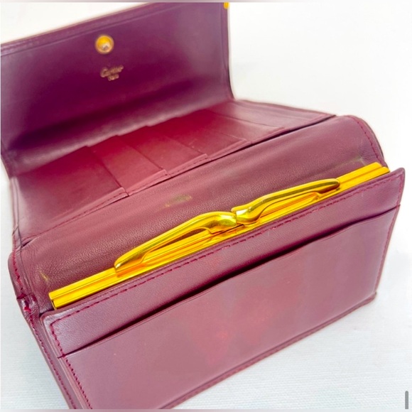 Cartier Paris Vintage Wallet. Burgundy Leather. KISS LOCK - Picture 5 of 7